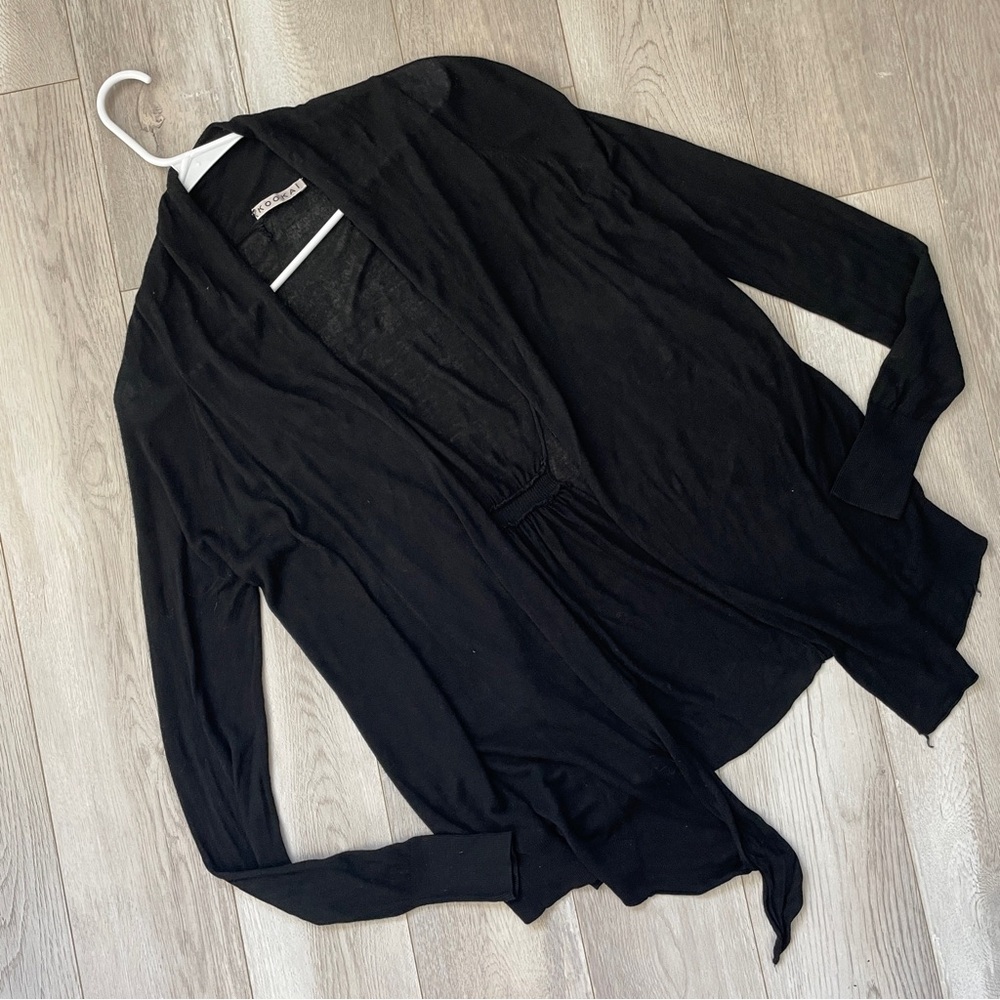 Kookai Knit Cardigan drapey open lightweight womens Black (small) contemporary